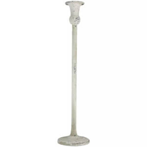 Grand Illusions Metal Candle Holder White Tall